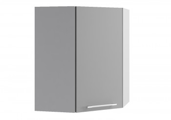 Монца ВПУ 550 Шкаф верхний угловой высокий (Кварц черный/корпус Серый) в Диксоне - dikson.mebel54.com | фото
