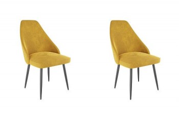 Набор стульев Милан 2 шт (желтый велюр/черный) в Диксоне - dikson.mebel54.com | фото
