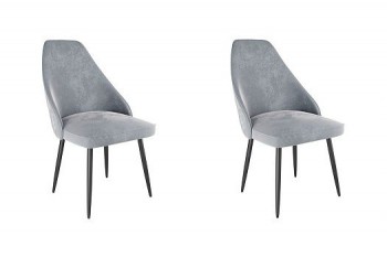 Набор стульев Милан 2 шт (серый велюр/черный) в Диксоне - dikson.mebel54.com | фото