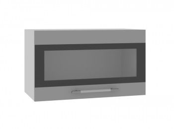 Норд ШВГС 600 Шкаф верхний горизонтальный со стеклом (Софт черный/корпус Венге) в Диксоне - dikson.mebel54.com | фото