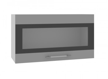 Олива ВПГСФ 800 Шкаф верхний горизонтальный со стеклом с фотопечатью высокий (Кофе с молоком/корпус Серый) в Диксоне - dikson.mebel54.com | фото