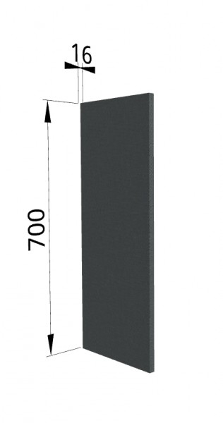 Панель торцевая П Квадро (для шкафа верхнего) Железо в Диксоне - dikson.mebel54.com | фото