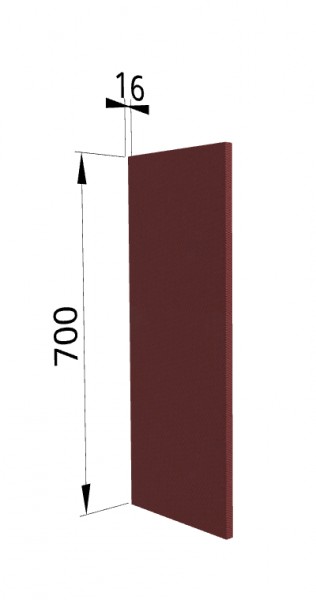 Панель торцевая П Квадро (для шкафа верхнего) Красная кожа в Диксоне - dikson.mebel54.com | фото