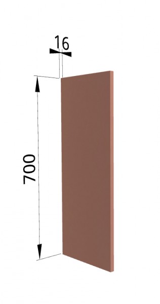 Панель торцевая П Квадро (для шкафа верхнего) Персик софт в Диксоне - dikson.mebel54.com | фото