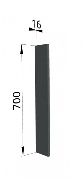 Панель торцевая ПТ 400 Квадро (для шкафа торцевого верхнего) Железо в Диксоне - dikson.mebel54.com | фото