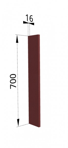 Панель торцевая ПТ 400 Квадро (для шкафа торцевого верхнего) Красная кожа в Диксоне - dikson.mebel54.com | фото
