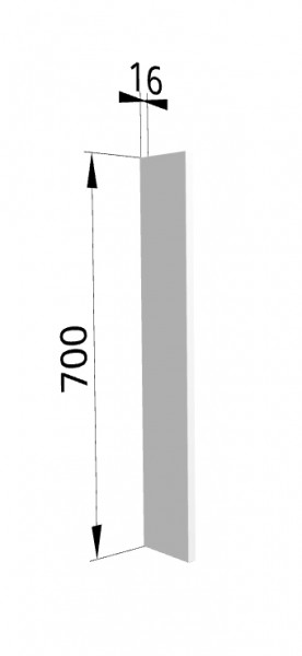 Панель торцевая ПТ 400 Ройс (для шкафа торцевого верхнего) Белый софт в Диксоне - dikson.mebel54.com | фото