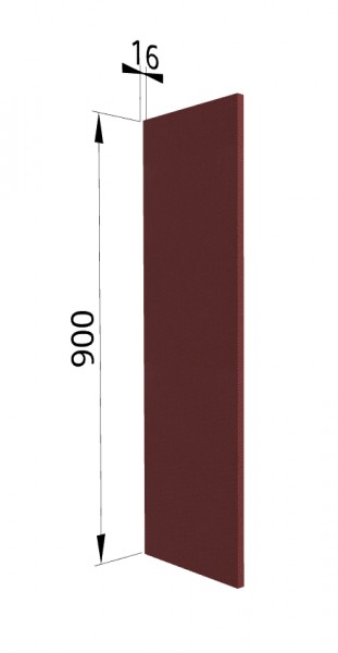 Панель торцевая ВП Квадро (для шкафа верхнего высокого) Красная кожа в Диксоне - dikson.mebel54.com | фото
