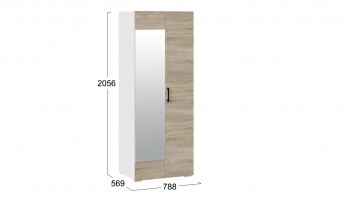 Шкаф 2-х дверный «Нео» с зеркалом Белый/Дуб Сонома в Диксоне - dikson.mebel54.com | фото