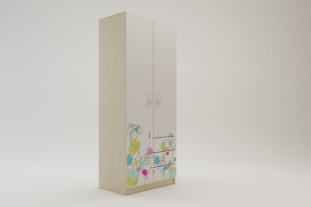 Шкаф 2-х створчатый с ящиками Флёр (Белый/корпус Клен) в Диксоне - dikson.mebel54.com | фото