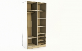Шкаф 2-х створчатый с ящиками Клаксон (Бежевый/корпус Клен) в Диксоне - dikson.mebel54.com | фото