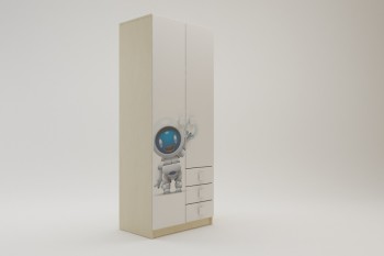 Шкаф 2-х створчатый с ящиками Санни (Белый/корпус Клен) в Диксоне - dikson.mebel54.com | фото