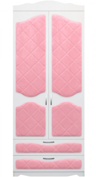 Шкаф 2-х створчатый с ящиками серии Иллюзия 36 Светло-розовый в Диксоне - dikson.mebel54.com | фото