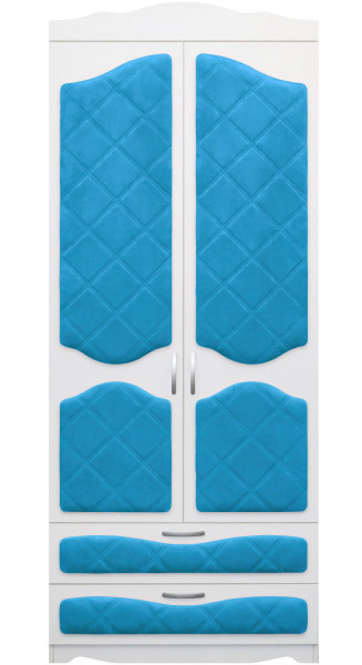 Шкаф 2-х створчатый с ящиками серии Иллюзия 84 Ярко-голубой в Диксоне - dikson.mebel54.com | фото