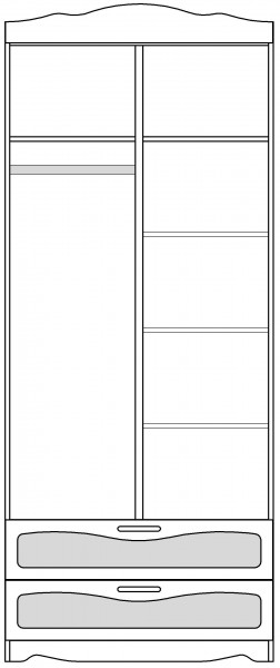 Шкаф 2-х створчатый с ящиками серии Иллюзия 99 Серый в Диксоне - dikson.mebel54.com | фото