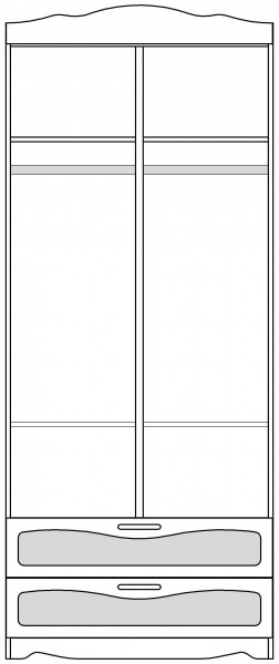 Шкаф 2-х створчатый с ящиками серии Иллюзия 99 Серый в Диксоне - dikson.mebel54.com | фото