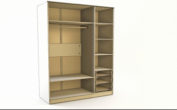 Шкаф 3-х створчатый с ящиками Флёр (Белый/корпус Клен) в Диксоне - dikson.mebel54.com | фото