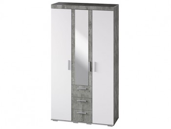 Шкаф 3-х створчатый ШК-30 МС Инстайл (бетон/белый) в Диксоне - dikson.mebel54.com | фото