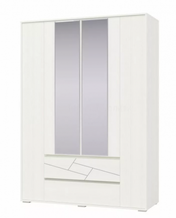 Шкаф 4-х дверный с ящиками Аделина 1600 Рамух белый в Диксоне - dikson.mebel54.com | фото