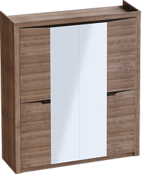 Шкаф четырехдверный Соренто Дуб стирлинг/Кофе структурный матовый в Диксоне - dikson.mebel54.com | фото