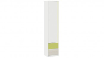 Шкаф для белья комбинированный «Сканди» Дуб Гарден/Белый/Зеленый в Диксоне - dikson.mebel54.com | фото