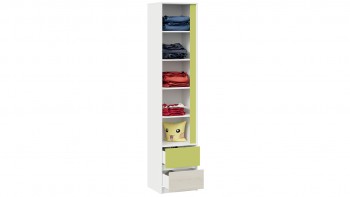 Шкаф для белья комбинированный «Сканди» Дуб Гарден/Белый/Зеленый в Диксоне - dikson.mebel54.com | фото