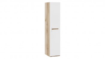 Шкаф для белья с 1-ой дверью «Фьюжн» Дуб Делано/Белый глянец в Диксоне - dikson.mebel54.com | фото