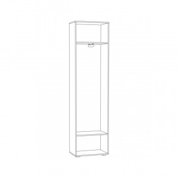 Шкаф для одежды 08.122 Лайн (Дуб серый CRAFT K 002 PW, белый глянец ПВХ) в Диксоне - dikson.mebel54.com | фото