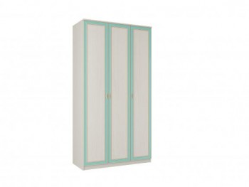 Шкаф для одежды 3-х дверный "Миндаль" (вудлайн кремовый/аруша венге с кожей мята) в Диксоне - dikson.mebel54.com | фото