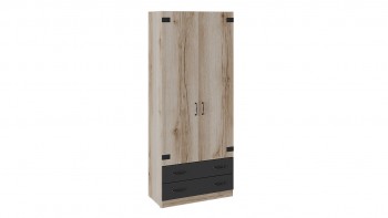 Шкаф для одежды комбинированный «Окланд» (Фон Черный/Дуб Делано) в Диксоне - dikson.mebel54.com | фото