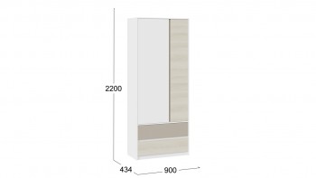 Шкаф для одежды комбинированный «Сканди» Дуб Гарден/Белый/Глиняный серый в Диксоне - dikson.mebel54.com | фото
