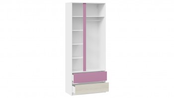 Шкаф для одежды комбинированный «Сканди» Дуб Гарден/Белый/Лиловый в Диксоне - dikson.mebel54.com | фото