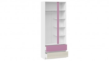 Шкаф для одежды комбинированный «Сканди» Дуб Гарден/Белый/Лиловый в Диксоне - dikson.mebel54.com | фото