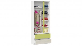 Шкаф для одежды комбинированный «Сканди» Дуб Гарден/Белый/Зеленый в Диксоне - dikson.mebel54.com | фото