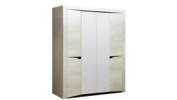 Шкаф для одежды "Лючия" (4-х дв.) (венге / белый) в Диксоне - dikson.mebel54.com | фото