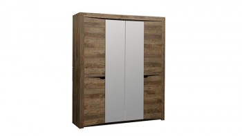 Шкаф для одежды "Лючия" (4-х дв.) ( венге/зеркало) в Диксоне - dikson.mebel54.com | фото