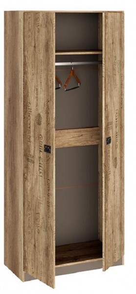 Шкаф для одежды «Пилигрим» (Дуб Каньон светлый, Фон серый) в Диксоне - dikson.mebel54.com | фото