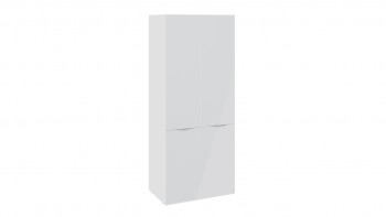 Шкаф для одежды с 2 дверями со стеклом «Глосс» (Белый глянец/Стекло ) в Диксоне - dikson.mebel54.com | фото