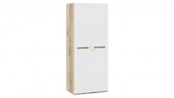 Шкаф для одежды с 2-мя дверями «Фьюжн» Дуб Делано/Белый глянец в Диксоне - dikson.mebel54.com | фото