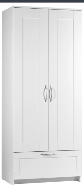 Шкаф двухдверный Сириус с 1 ящиком белый в Диксоне - dikson.mebel54.com | фото