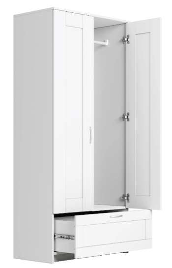Шкаф двухдверный Сириус с 1 ящиком белый в Диксоне - dikson.mebel54.com | фото