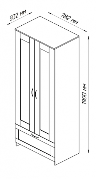 Шкаф двухдверный Сириус с 1 ящиком дуб венге в Диксоне - dikson.mebel54.com | фото
