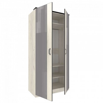 Техно ЛД 678.130.000.007 Шкаф 2-хстворчатый с комбинированными дверями (Дуб Крафт белый/Серый шифер) в Диксоне - dikson.mebel54.com | фото