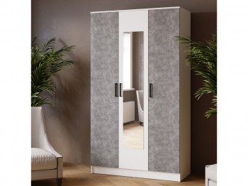 Шкаф комбинированный Ларс (1,2) с зеркалом белый/ателье светлое в Диксоне - dikson.mebel54.com | фото