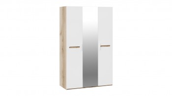 Шкаф комбинированный с 3-мя дверями «Фьюжн» Дуб делано/Белый глянец в Диксоне - dikson.mebel54.com | фото