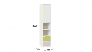 Шкаф комбинированный «Сканди» Дуб Гарден/Белый/Зеленый в Диксоне - dikson.mebel54.com | фото