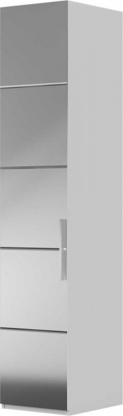 Шкаф ШР-1 зеркало, левый, Вива (Белый/Белый глянец/Платина) в Диксоне - dikson.mebel54.com | фото