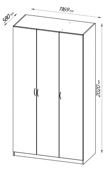 Шкаф трехдверный Пегас белый в Диксоне - dikson.mebel54.com | фото