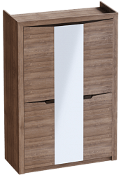 Шкаф трехдверный Соренто Дуб стирлинг/Кофе структурный матовый в Диксоне - dikson.mebel54.com | фото