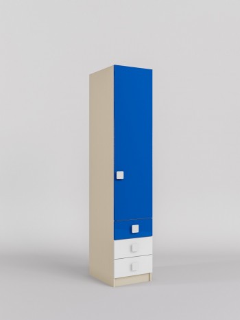Шкаф угловой (секция с ящиками) Скай люкс (Синий/Белый/корпус Клен) в Диксоне - dikson.mebel54.com | фото